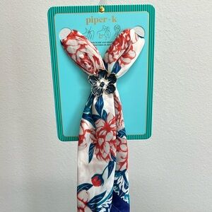 Piper K | Floral Scarf w/ Brooch